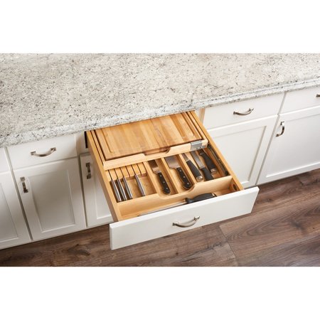 Rev-A-Shelf Rev-A-Shelf Wood Knife Organizer and Cutting Board Replacement Drawer System wSoft Close 4KCB-24HSC-1